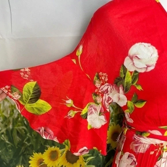 BCBG Scarlett Rose Floral Flutter Maxi Dress XS - Picture 10 of 17